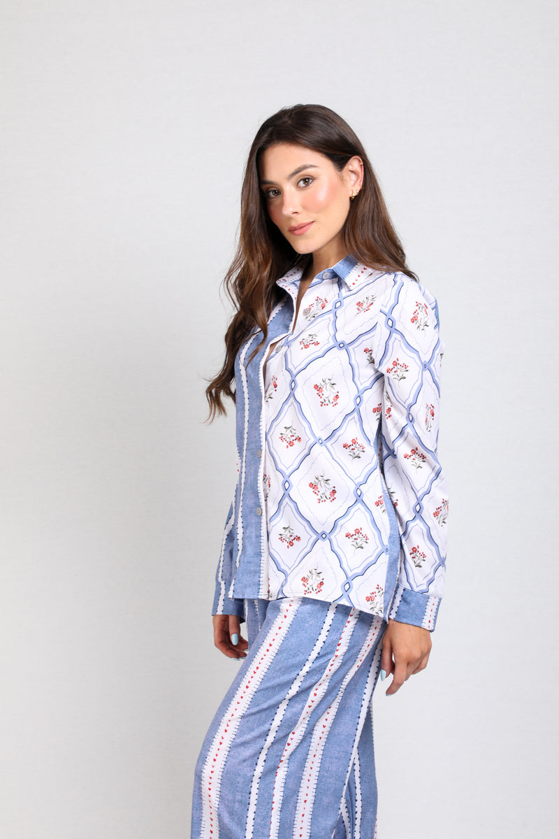 Pantalones Anchos Conjunto Pijama Mujer Pantalu00f3n Largo Y Manga